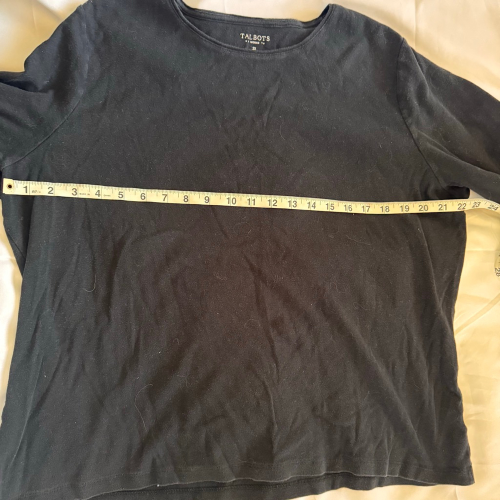 Women's Talbots Black Long Sleeve Tee Plus Size 2X - Picture 4 of 7